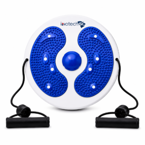 Innotech SC Waist Twister Balance Board with Resistance Bands, Non-Slip Twist Board for Waist, Arms, Hips & Thigh Toning, Core Workout Fitness Equipment for Home Gym, Blue