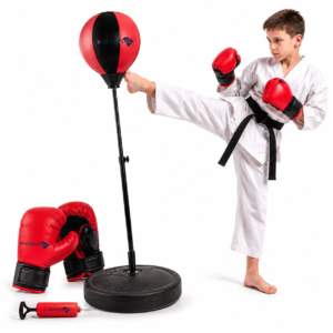 Innotech SC Kids Boxing Punching Ball Set with Adjustable Stand, Gloves & Pump – Freestanding Reflex Speed Bag for Boys & Girls, Indoor Fitness & Training Set