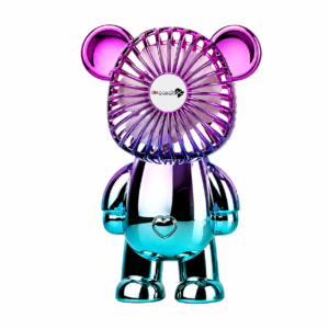 Innotech 3-Speed Adjustable Electroplating Cute Bear Desk Fan