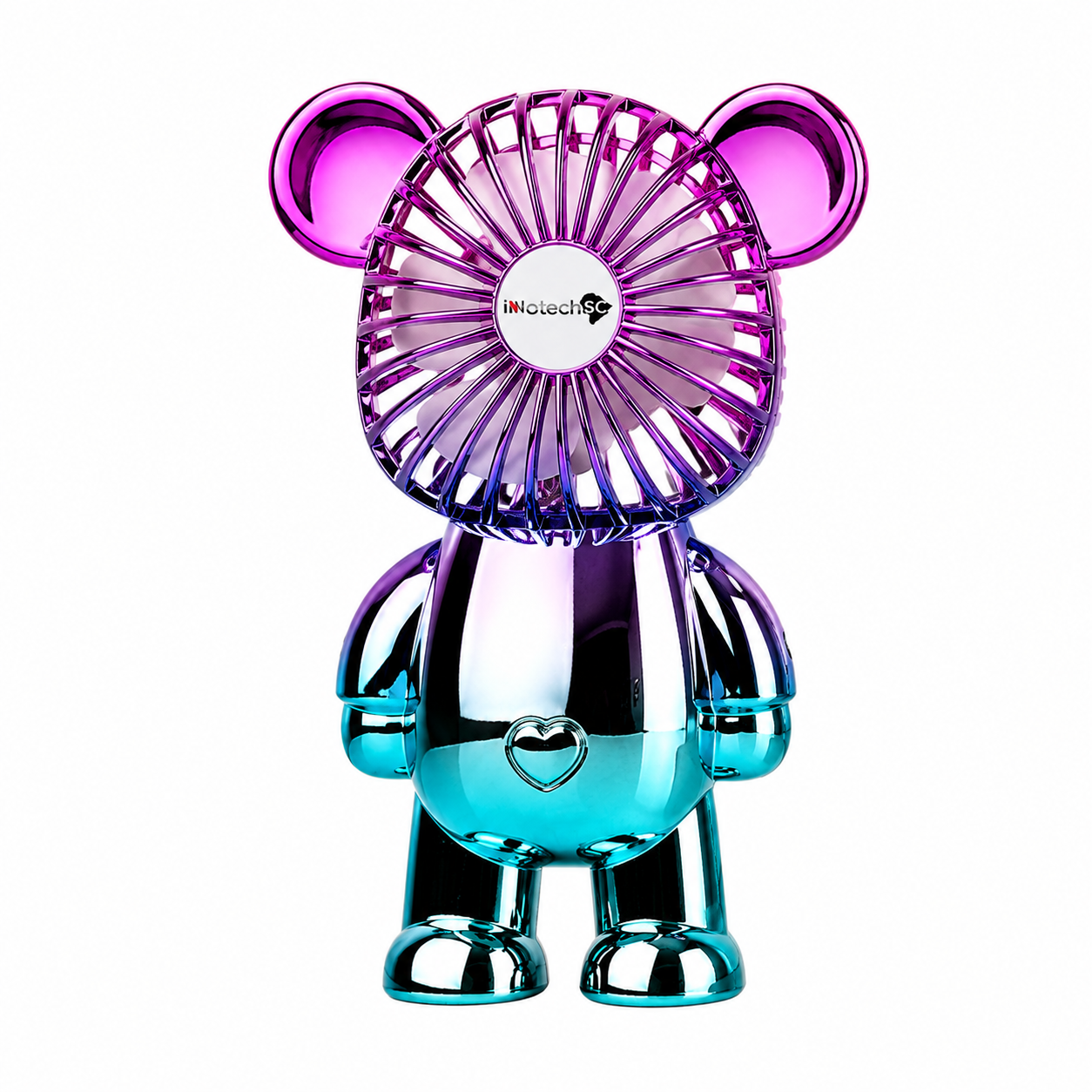 Innotech 3-Speed Adjustable Electroplating Cute Bear Desk Fan