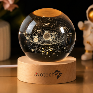 InnotechSC 3D Solar System Crystal Ball 60mm Universe Gifts with Laser Engraved Model Astronomy Decor and Gift for Kids, Physics Enthusiasts, and Space Model Collectors.