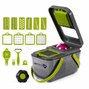 INNOTECH SC 22-Piece Vegetable Chopper, Mandoline Slicer & Food Dicer Set, Multi-Function Vegetable Cutter with Container, Julienne, Grater, Egg Separator & Hand Protector, BPA Free