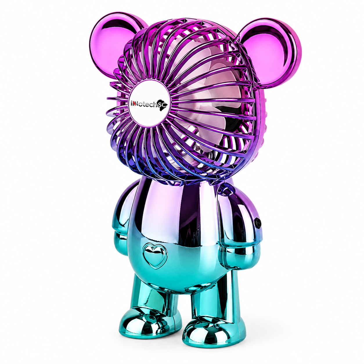 Innotech 3-Speed Adjustable Electroplating Cute Bear Desk Fan - Image 10