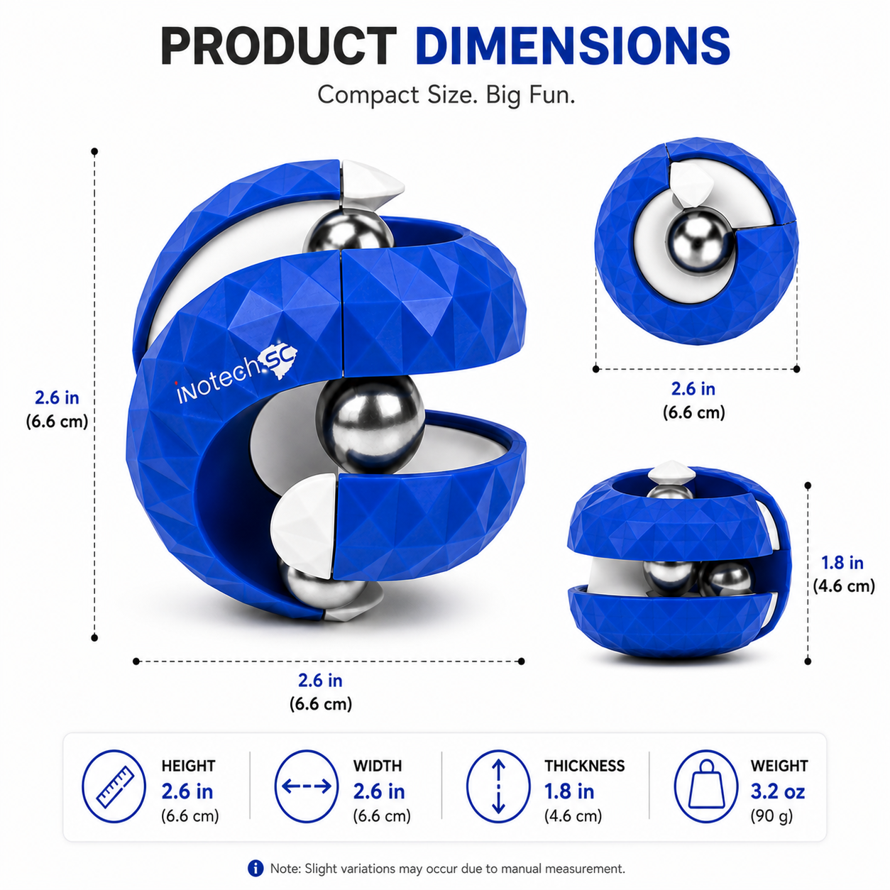 Innotech Orbit Ball Toy, Fidget Cubes Top Spinning Toy, as Stress Relief Gifts & Creative Decompression Toys, Puzzle Games for Kids Children Adults - Image 7