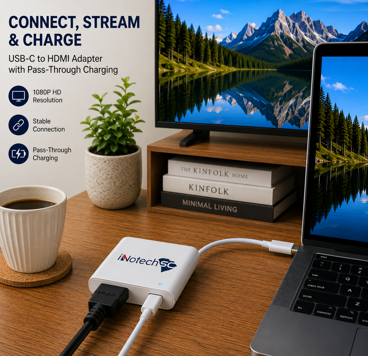 USB C to HDTV Digital AV Adapter( Apple MFI Certified) 1080P HD Video HTV Sync Screen Connector Cable with Charging Port Compatible with iPhone 15 series/Android on HDTV/Projector/Monitor - Image 6