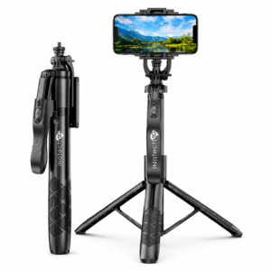 Innotech SC 67'' Adjustable Selfie Stick Tripod with Remote Control & Built-in Flash Light – Portable Tripod for iPhone, Android, GoPro, Video Recording, Live Streaming, Vlogging, Photography
