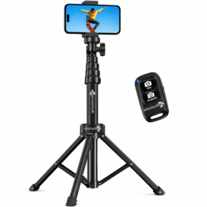 InnotechSC 62" Adjustable Selfie Stick Tripod with Remote & Built-in Flash – Portable Tripod Stand for iPhone, Android, GoPro, Vlogging, Video Recording, Live Streaming, Travel Photography.