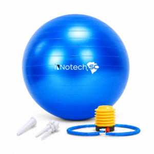 Innotech Extra Thick Yoga Ball Exercise Ball, 5 Sizes Gym Ball, Heavy Duty Ball Chair for Balance, Stability, Pregnancy, Quick Pump Included.