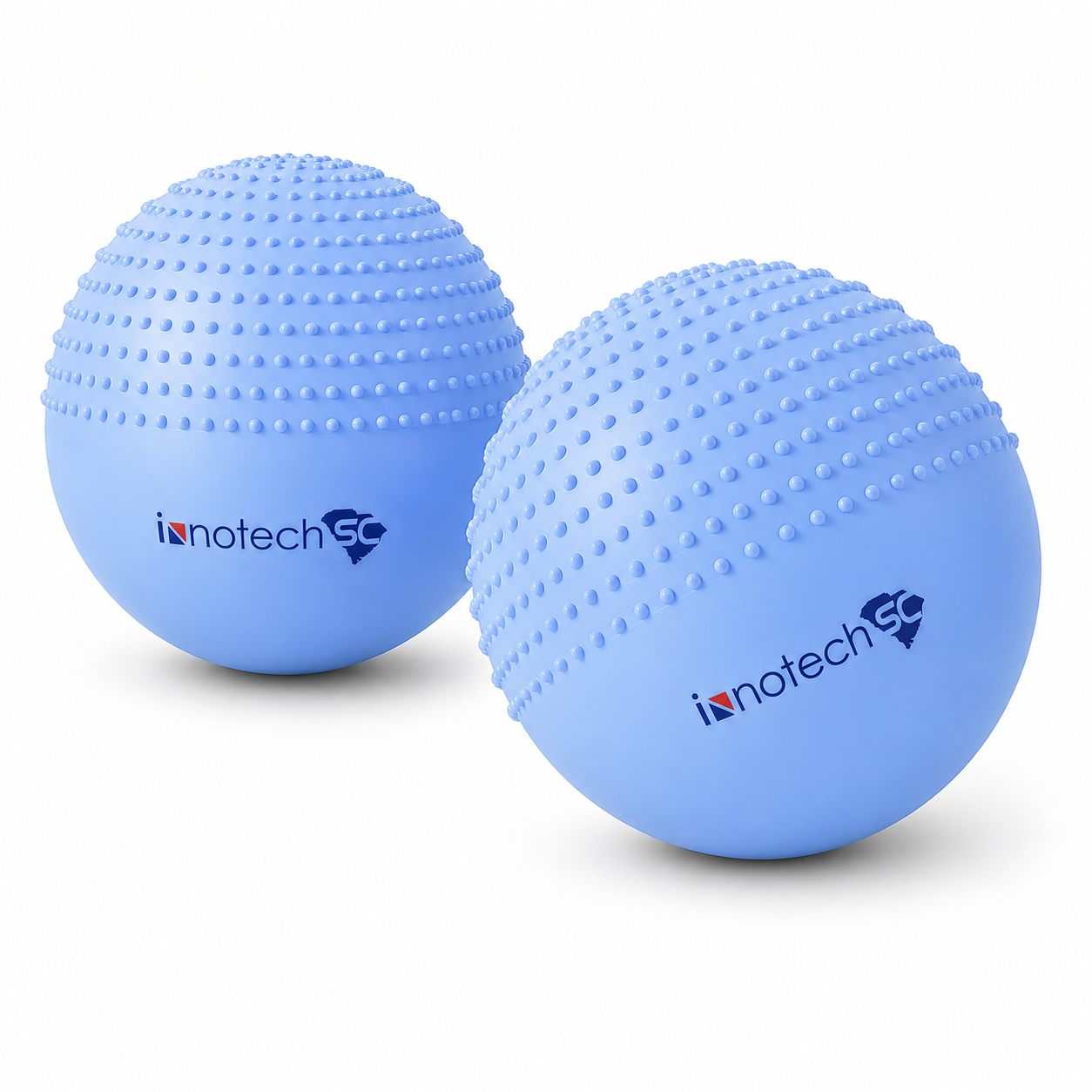 Innotech SC 65 cm (25.5 Inch) 2-in-1 Massage & Yoga Exercise Ball with Pump, Anti-Burst Stability Ball for Fitness, Pregnancy, Office Chair & Balance Training, Blue - Image 3