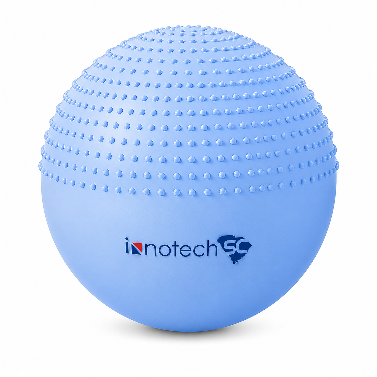 Innotech SC 65 cm (25.5 Inch) 2-in-1 Massage & Yoga Exercise Ball with Pump, Anti-Burst Stability Ball for Fitness, Pregnancy, Office Chair & Balance Training, Blue